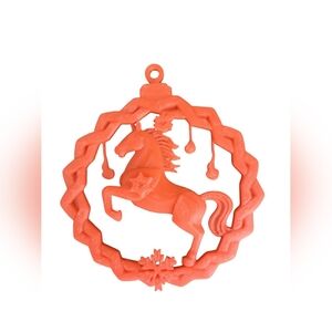 3D Printed Red Horse Ornament